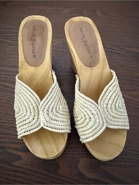 Kelsi Dagger Cream Braided Slide Mules